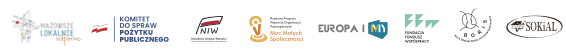 Logotypy programu Mazowsze Lokalnie Odporne 2026 oraz operatorów i instytucji finansujących